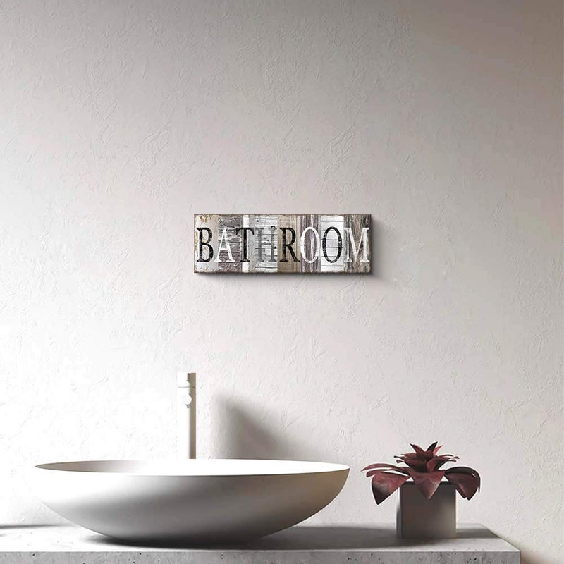 Pinetree Art Bathroom Decorative Signs Inspirational Motto Canvas Prints with Solid Wood Inner Frame, (Bathroom, 23.6 x 7.9 Inch) - Image 4